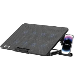 porodo gaming 8-fan ergonomic laptop cooling stand _ Black